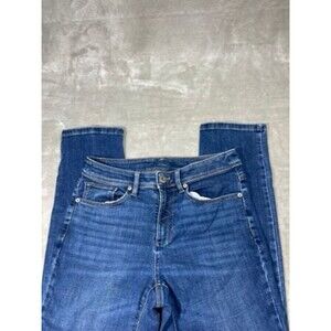 J.Jill Denim High Rise Straight Leg Jeans Women Size 4 Petite Dark Wash